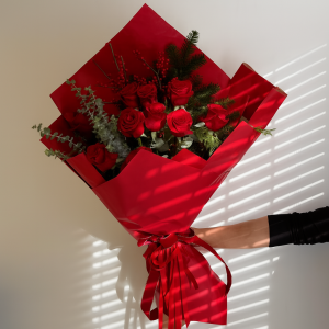 Holiday Red Rose Bouquet